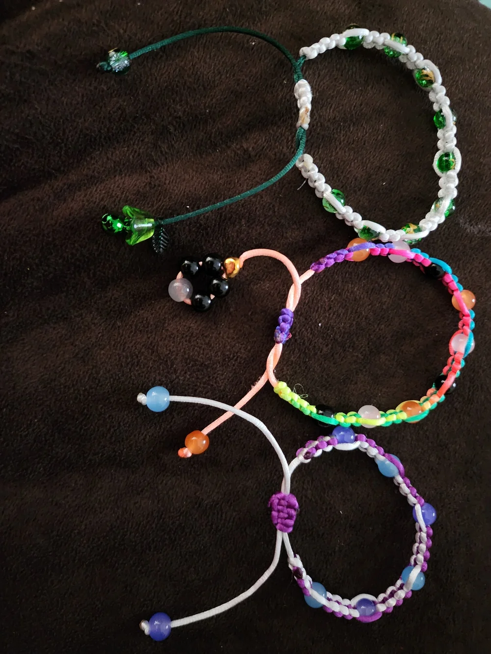Handmade Multicolor Beaded Kids/adults Bracelet -15 Pieces of Assorted Colors
